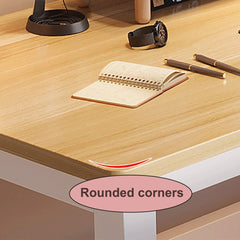 PC Desks Office Desk Wood Study Writing Table Deeper & Thicker Desktop Robust Metal Tubes Large Legroom,for Home Office, Study(White,80cm(31.49in))