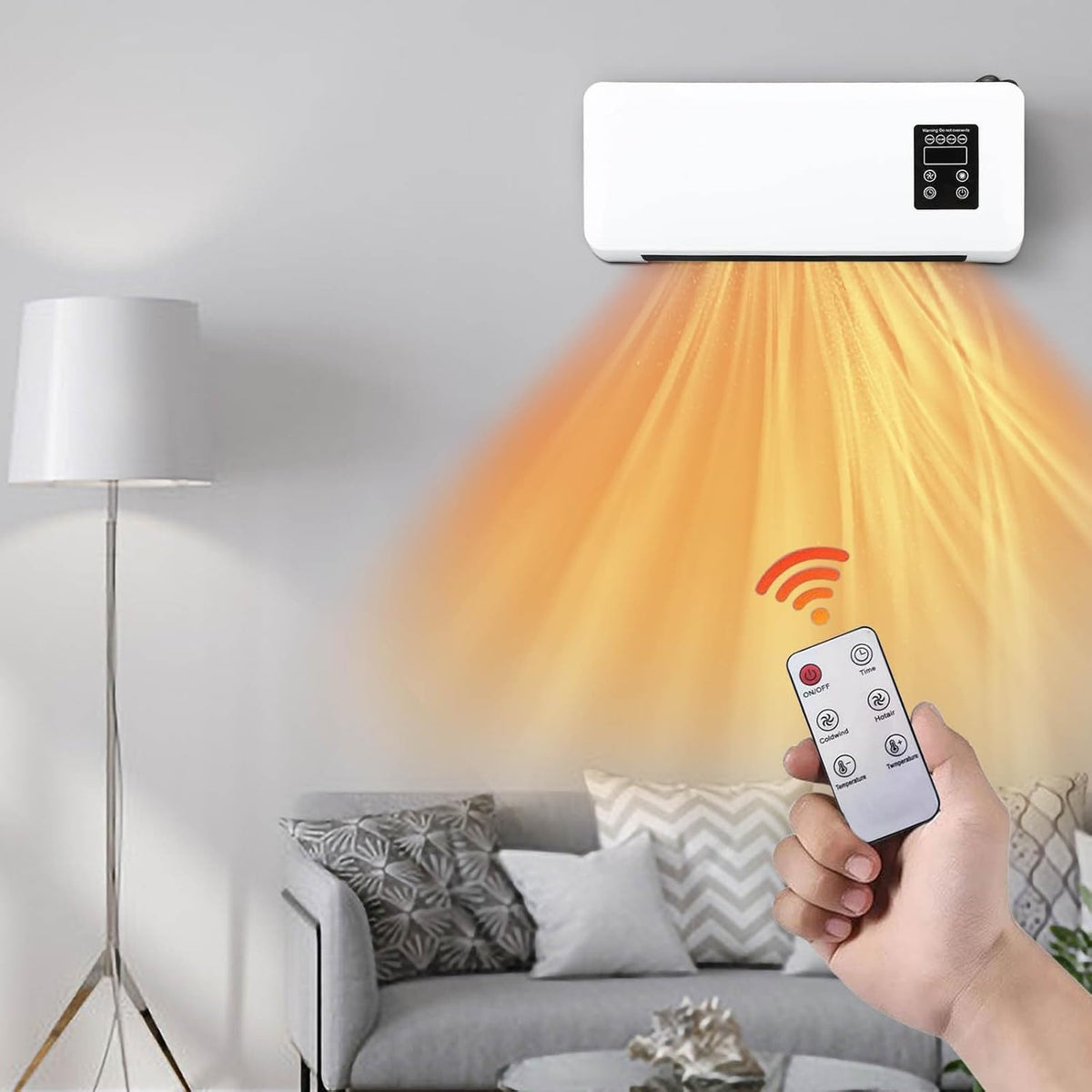 Wall mounted heater and dual-purpose normal air, portable intelligent heater, wall mounted heater with remote control, air-cooled heater for bedroom and living room