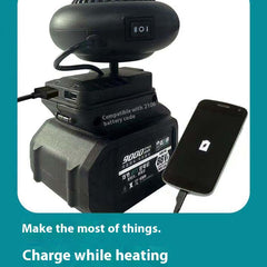 Battery Operated Space Heater for Indoors, 2026 Battery Powered Heaters With USB, 360 Flip Anti-Tilt, Car Window Defroster, Heater Li Portable Heater for Car/Camping/Golf Cart (15-cell battery*1)