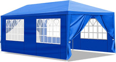10 X 20 Outdoor Wedding Party Tent Camping Shelter Gazebo Canopy with Removable Sidewalls Easy Set Gazebo BBQ Pavilion Canopy Cater Events,Blue