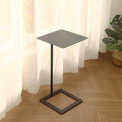 Living Room Coffee Table, Balcony Iron Side Table, Iron Structure, Strong Load-Bearing(Black,26 * 26 * 70cm)