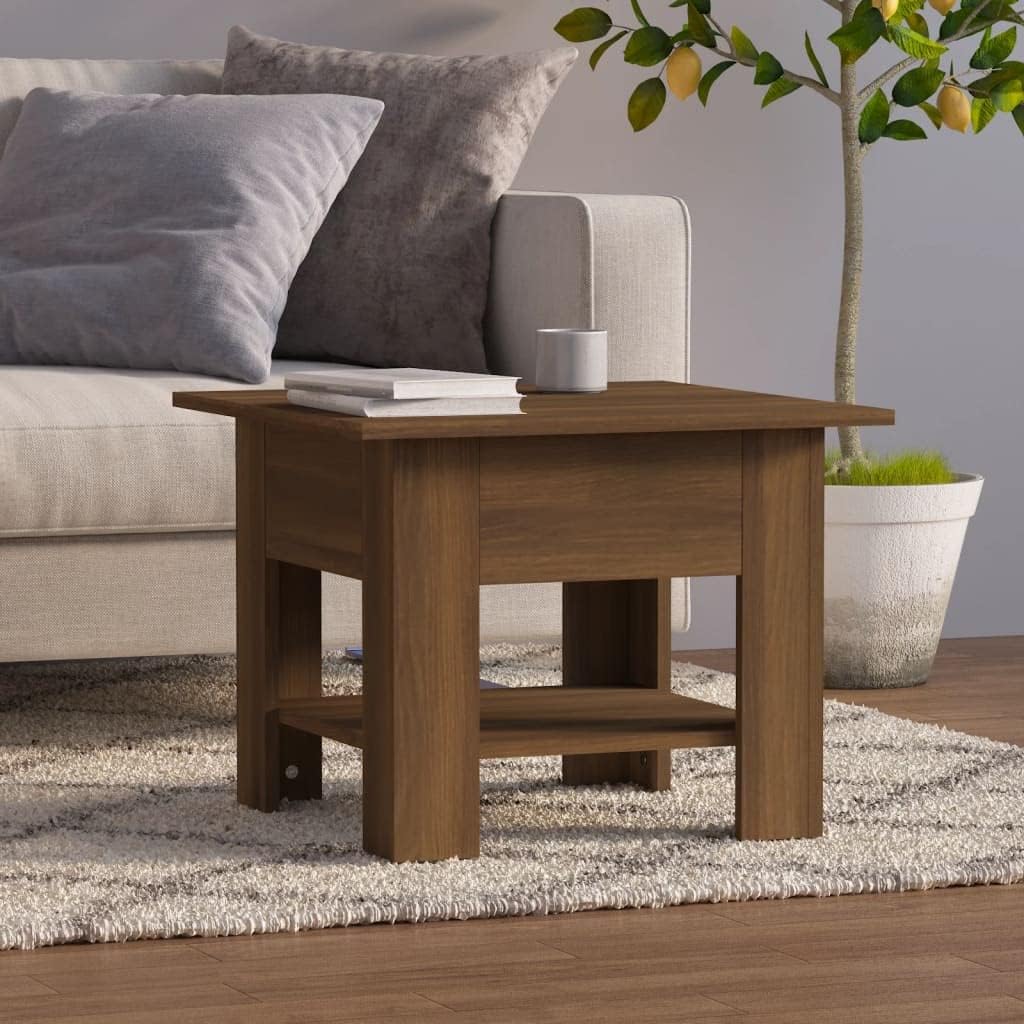 Coffee Table, for Living Room Center Table,1 Compartment，Wooden,for Sofa Table Tea Table for Living Room, Office Desk, Balcony,Concrete Gray 21.7"x21.7"x16.5" Engineered Wood
