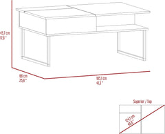 Lift Top Coffee Table, One Shelf,for Living Room,Office,Bedroom -Espresso/Onyx