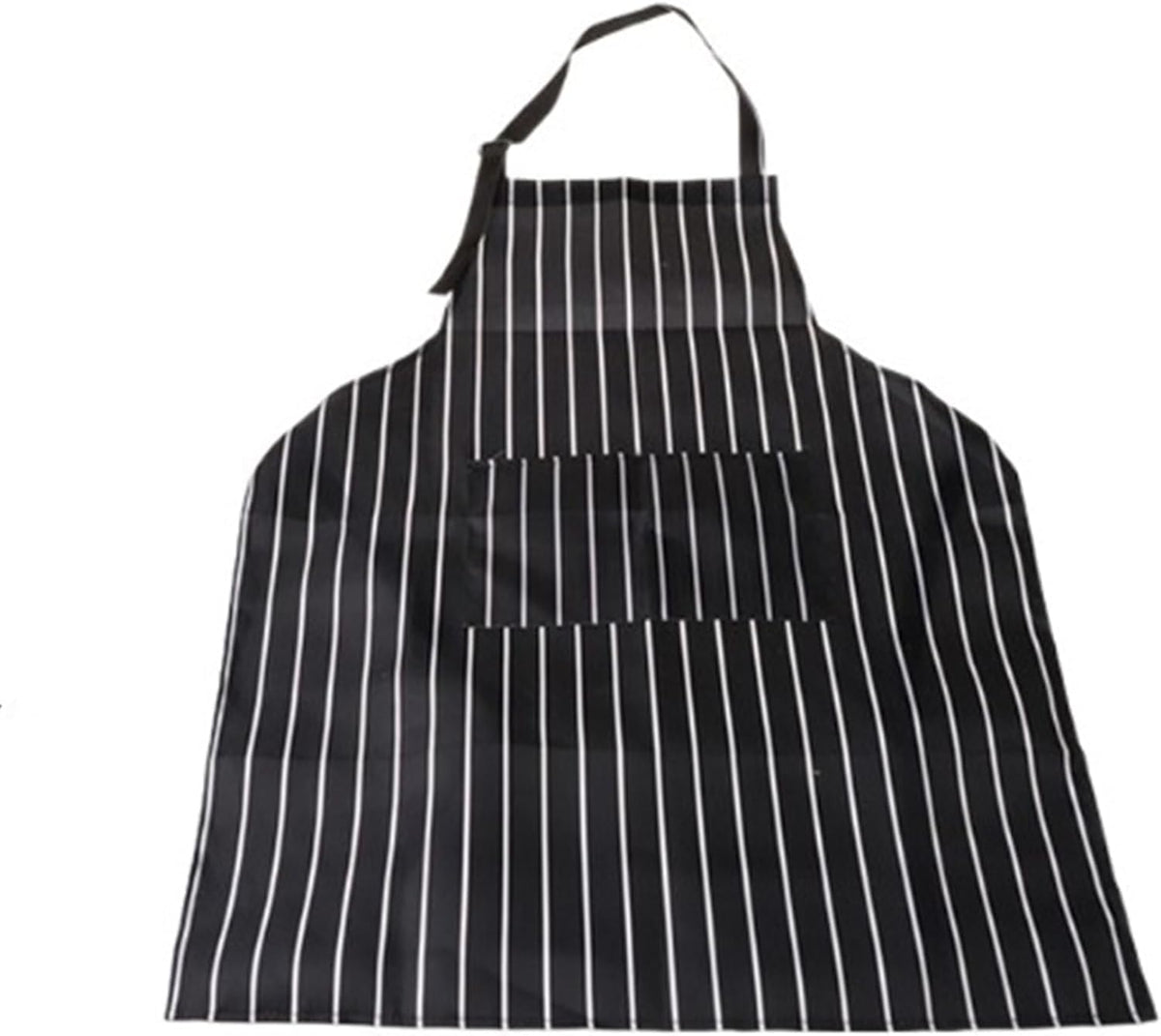 Aprons With Pockets Adjustable Black Stripe Bib Apron with Pockets Waiter Kitchen Cook Apron