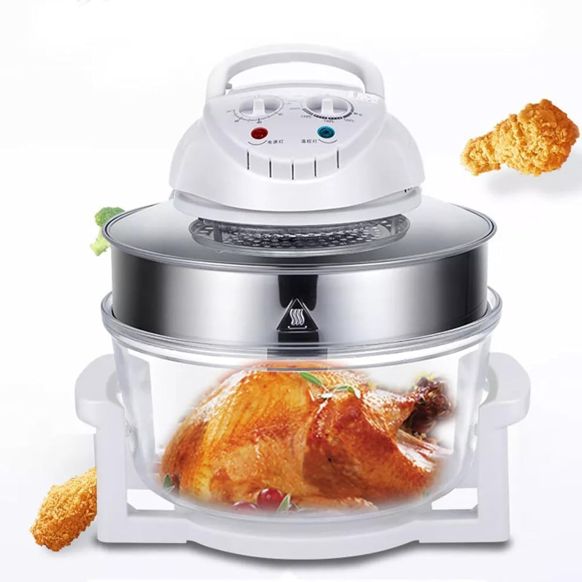 17L Air Fryer, Multi-Functional Air Fry, Roast, Reheat, Dehydrate, Air Crisp Technology, Infrared Convection Oven Roaster Glass 360° Heating Cooke, Suitable for Home, Restaurants, Cafeterias