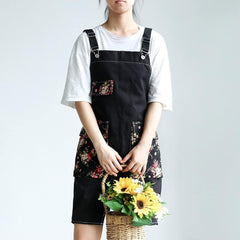 Aprons With Pockets Summer Denim Apron Home Kitchen Adult Stain Resistant Sleeveless Bib Work Wear Thick Waist Apron
