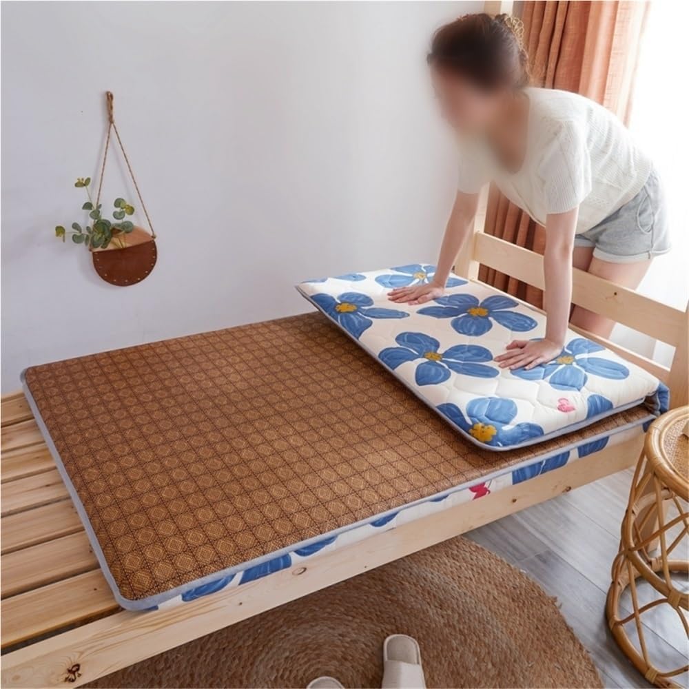 Modern Double-Sided Mattress, Foldable Upholstered Mat, Futon Floor Mattress, Floor Mattress for Dorm, Apartment and Bedroom(C,31.5 * 74.8in)
