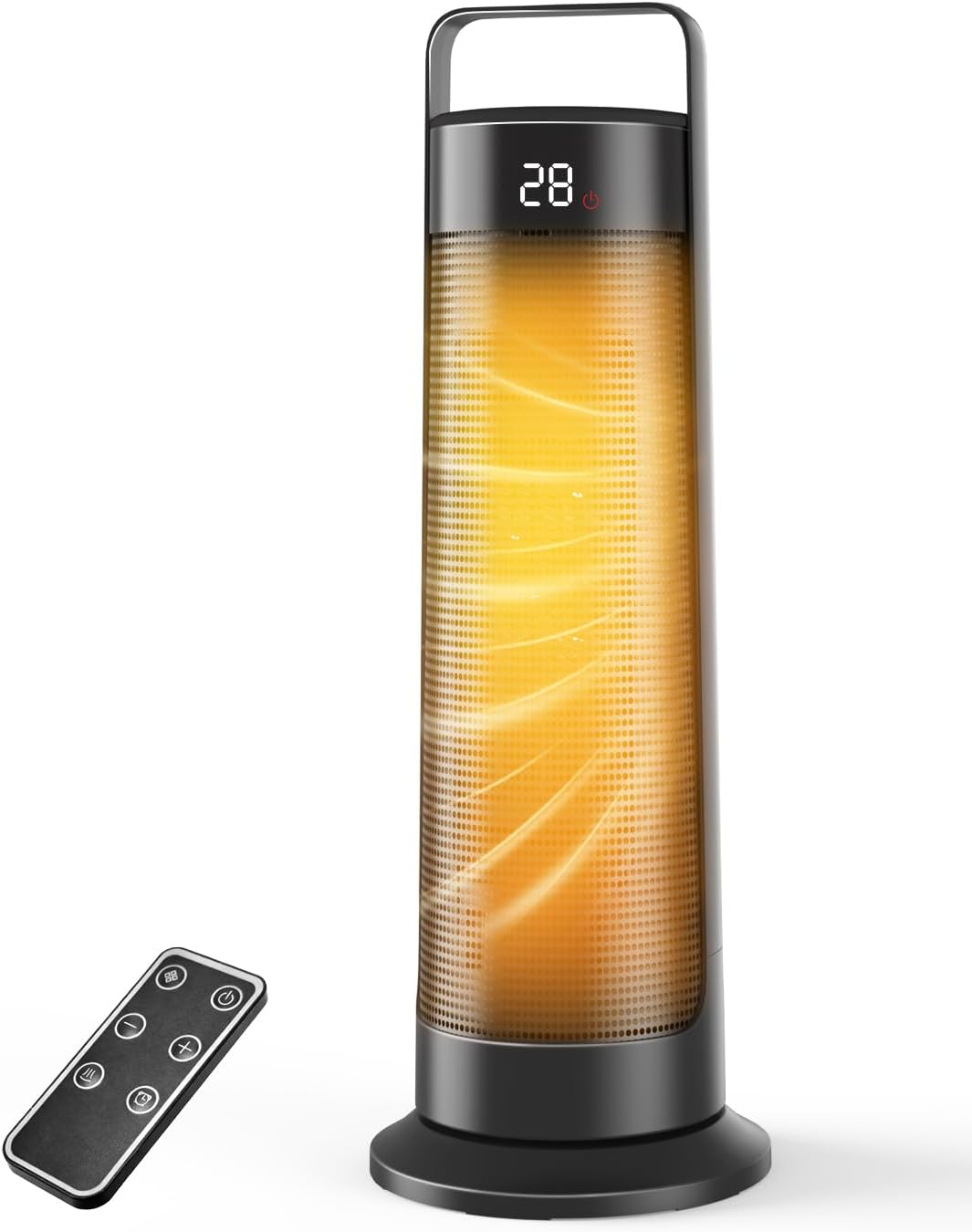 Space Heater for Indoor Use Large Room, 1500W Portable Office Heater, 120° Oscillation, PTC Ceramic with Thermostat and Remote, 12H Timer, 3 Modes, Fast Safety Heat for Home Bedroom