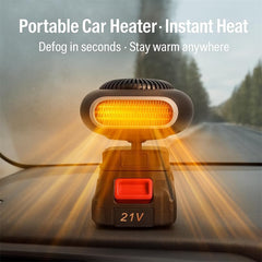 Battery Powered Heater, Battery Operated Car Heater, 360° Rotation Cordless Space Heaters for 18v Battery, 2 Levels Adjustable, Portable Heaters for Indoors/Car/Camping (15-Cell Battery)