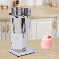 Milkshake Maker, 110V Commercial Stainless Steel Milk Shaking Machine Double Head Drink Mixer, High Speed Electric Silent Milk Shake Machine with Two 800ml Cups(Double Head 16000rpm)
