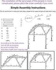 Outdoor Canopy Tent Camping Gazebo Storage Shelter with Spiral Tubes, for Party Wedding Events BBQ, White 10x10 FT
