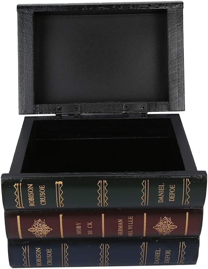 Decorative Book Box, Antique Wood Book Shaped Storage Case for Home Decoration Props Office Bookcase Ornaments Jewelry Storage