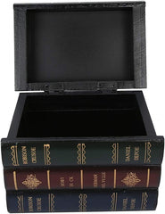 Decorative Book Box, Antique Wood Book Shaped Storage Case for Home Decoration Props Office Bookcase Ornaments Jewelry Storage