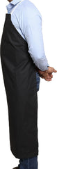 EISCO Rubber Vinyl Apron, Small (27" W x 30" L) - Adjustable Bib Apron for Dishwashing, Butcher, Laboratory - Black