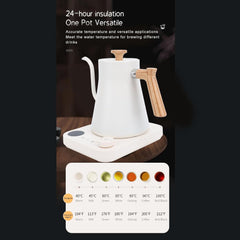 gooseneck electric kettle, Electric Gooseneck Kettle 1200W Stainless Steel Temperature Control Teapot Pour Over Coffee Kettle with LCD Timer Home (US Plug 110V)