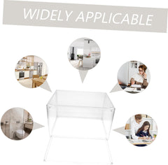 ibasenice Acrylic Stackable Book Storage Box Bins for Organization Bookcase Cube Storage Sealed Bookshelf