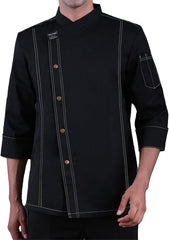 Unisex Chef Coat for Men Women Long Sleeves Solid Chef Jacket Hotel Restaurant Work Shirt Uniform