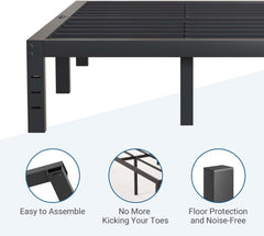 Avenco Metal Platform Bed Frame Twin Size 12 Inch – Noise Free Quiet Design, Heavy Duty Steel Support, Under Bed Storage, Easy Assembly, No Box Spring Needed