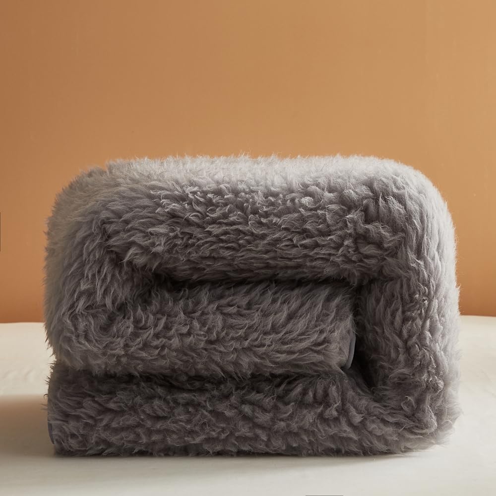 MASTERMARK Brown Mattress, 71x79 inches Bed Mattress, Medium Plush Feel, Fluffy Soft Solid Color Fleece Mattress