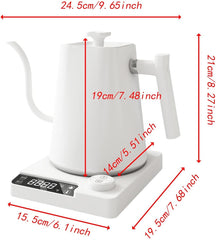 Electric Gooseneck Kettle Pour Over Coffee Kettle Multipurpose Electric Tea Pot Hot Water Boiler for Cafe Bar Camping Picnic