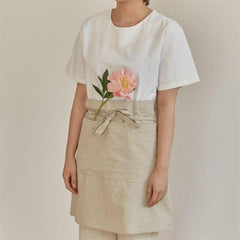 Retro Cotton And Linen Half Apron Studio Shop Flower Art Studio Work Clothes Small Bib