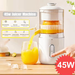 45W Electric Citrus Juicer, 150ml Portable Auto Orange Lemon Blender with 1500mAh USB Rechargeable Battery, 110mm Large Calibre Whole Fruit Juicer for Orange, Lemon