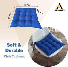 Cushions for Dining Chairs, 15.7" x 15.7" Non-Slip Kitchen Seat Cushions with Silicone Bottom, Memory Foam Chair Pads for Dining Chairs, (Set of 2) (Grey)