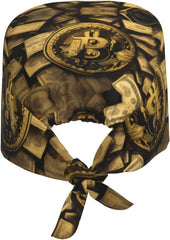 Cleaning Working Cap Gold Money Symbol Printed Chef Hat for Women & Men, Adjustable, Breathable