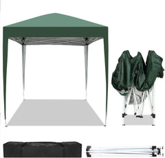 6x6 FT Portable Canopy, Camping Sun Shelter, Pop up Party Tent Water Resistant Oxford Fabric Cover, Steel Frame Foldable Design for Outdoor Events Includes Carry Bag and Instructions Green