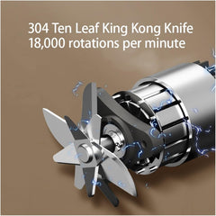 Portable Electric Blender with 4/10 Blades - 350ML USB Rechargeable Smoothie Juicer Cup Fruit Mixing(4 Blades 1500mAh)