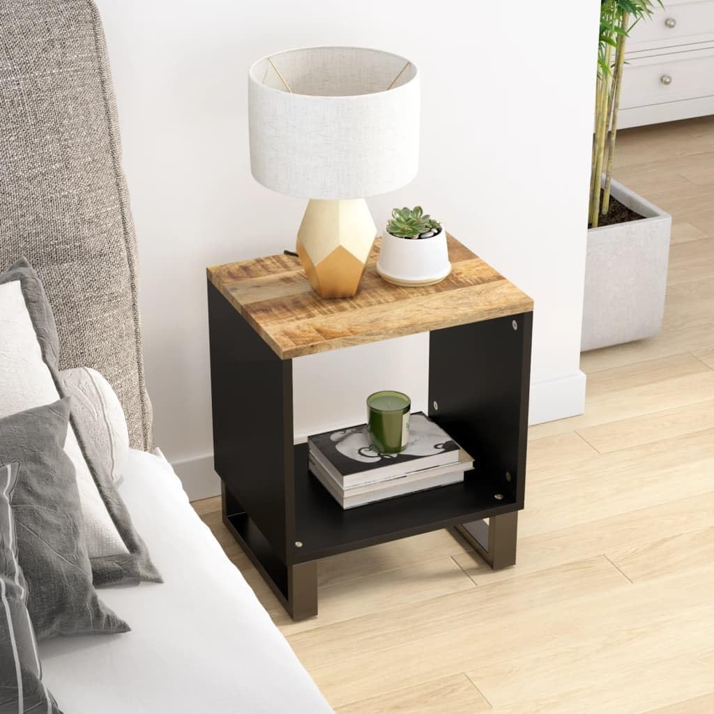 Coffee Table Natural Wood and Black Furniture for Home Living Room Decor for Office Living Room
