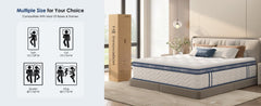 12 Inch Full Size in a Box Hybrid Mattress with Gel Memory Foam and Individually Pocket Innerspring Euro Top Medium Firm for Motion Isolation, Edge Support