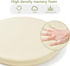 Round Memory Foam Chair Cushion Circle Bar Stool Pad Detachable Chair Seat Cushion with Removable Cover and Rubber Back Anti Slip Kitchen Dining Chair Pad 13 Inches Grey