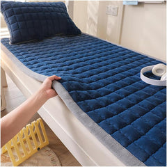 Velvet Futon Mattress with Elastic Band, Foldable Bed Mattress, Roll Up Japanese Floor Mattresses Portable Floor Tatami Mat Guest Bed for Travel Dormitories Camping,F,200x220cm/79x86in
