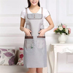 75 * 72cm Kitchen Sleeveless Apron with Pocket Waterproof Oil Resistant Floral Women Bib Cooking Baking Cleaning Apron Accessories (Color : A, Size : One Size) (B Free Size)