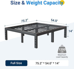 Avenco Metal Platform Bed Frame Twin Size 12 Inch – Noise Free Quiet Design, Heavy Duty Steel Support, Under Bed Storage, Easy Assembly, No Box Spring Needed