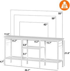 Furologee TV Stand for TVs up to 55 Inch, Entertainment Center with Open Storage Shelves, Media Console Table with Soundbar Shelf for Living Room, Bedroom, Rustic Brown