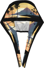 Cleaning Working Cap Beach at Sunset Printed Chef Hat for Women & Men, Adjustable, Breathable Black