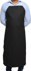 EISCO Rubber Vinyl Apron, Small (27" W x 30" L) - Adjustable Bib Apron for Dishwashing, Butcher, Laboratory - Black