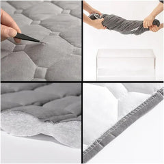 Bed Headboard Cover Soft Thicken Quilted Headboard Cover Solid Color All-Inclusive Universal Bed Head Cover Luxury Bed Back Protector Cover(Beige,W240 x H70cm)