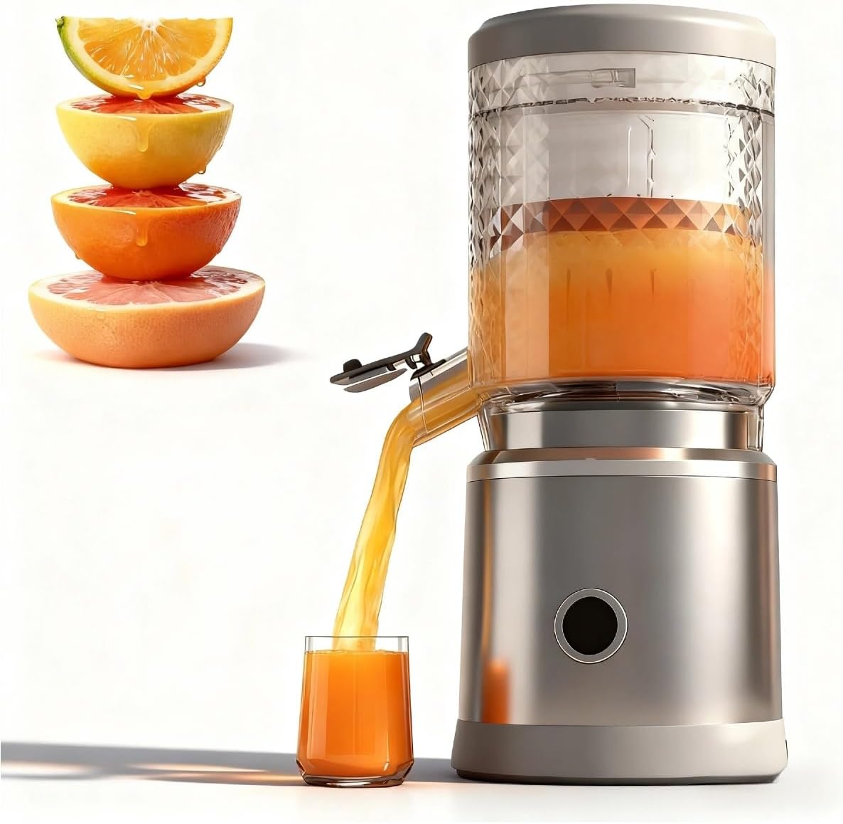 Electric Citrus Juicer, High-Yield Portable Squeezer for Oranges Lemons Limes, Hands-Free One-Touch Operation, USB Rechargeable & Easy Clean, Mini Juicer Machine for Kitchen, Travel, Gifts