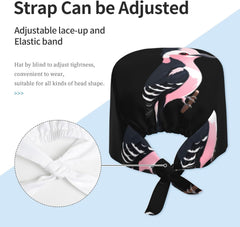 Cleaning Working Cap Pink Woodpecker Printed Chef Hat for Women & Men, Adjustable, Breathable