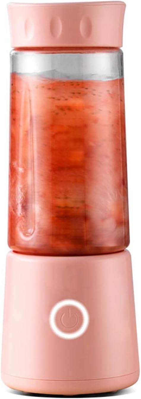 HHWKSJ Portable Blender, 300ML Personal Size Blender, Juicer Cup for Juice, Crushed Ice, Smoothies and Shakes, USB Rechargeable with 4 Blades, Mini Blender for Sports, Office, Travel, Gym, and Outdoor