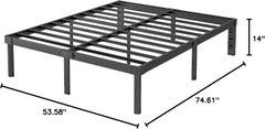 14 Inch Metal Twin Bed Frame Heavy Duty Platform Bed Frame No Box Spring Needed Easy Assembly Noise Free Black