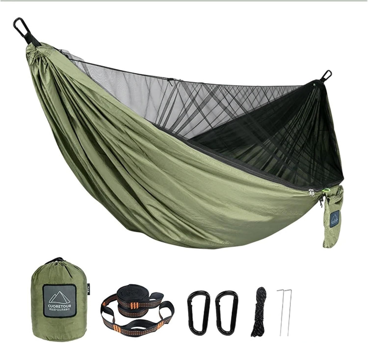 Convenient Portable Quick Set Up Mosquito Net Camping Hammock Outdoor Hanging Bed Sleeping Swing Hammock (Color : Sky Blue and Pink)