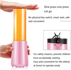 KOHARA Mini Blender Portable Personal Shakes Jucier Cup Small Liquidisers Blenders Ice Crusher with Blades for Office Sports Outdoors juicer (Pink)