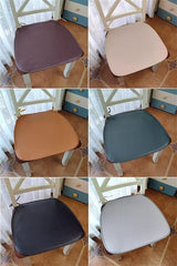Imitation Leather Dining Chair Cushion, 16.9 * 15.7inch Waterproof Non-Slip Seat Cushion, Dining Room Kitchen Chair Pad with Ties