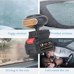 Battery Operated Space Heater Li Portable Heater for Car/Camping/Golf Cart, Anti-Tilt, Quiet, 10㎡ Defogging, Indoor/Office Use (F)