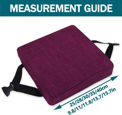 Stool Cushion Square with Ties, Non-Slip Bar Stool Cushion Square Seat Cushion with Machine Washable Cover Chair Seat Cushion Textured Barstool Pad(1,14x14x2in/35x35x5cm)