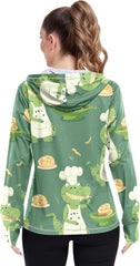 Crocodile Chef Women's UPF 50+ Sunscreen Athletic Jacket Hoodie Full Zip Long Sleeve Sun Shirts